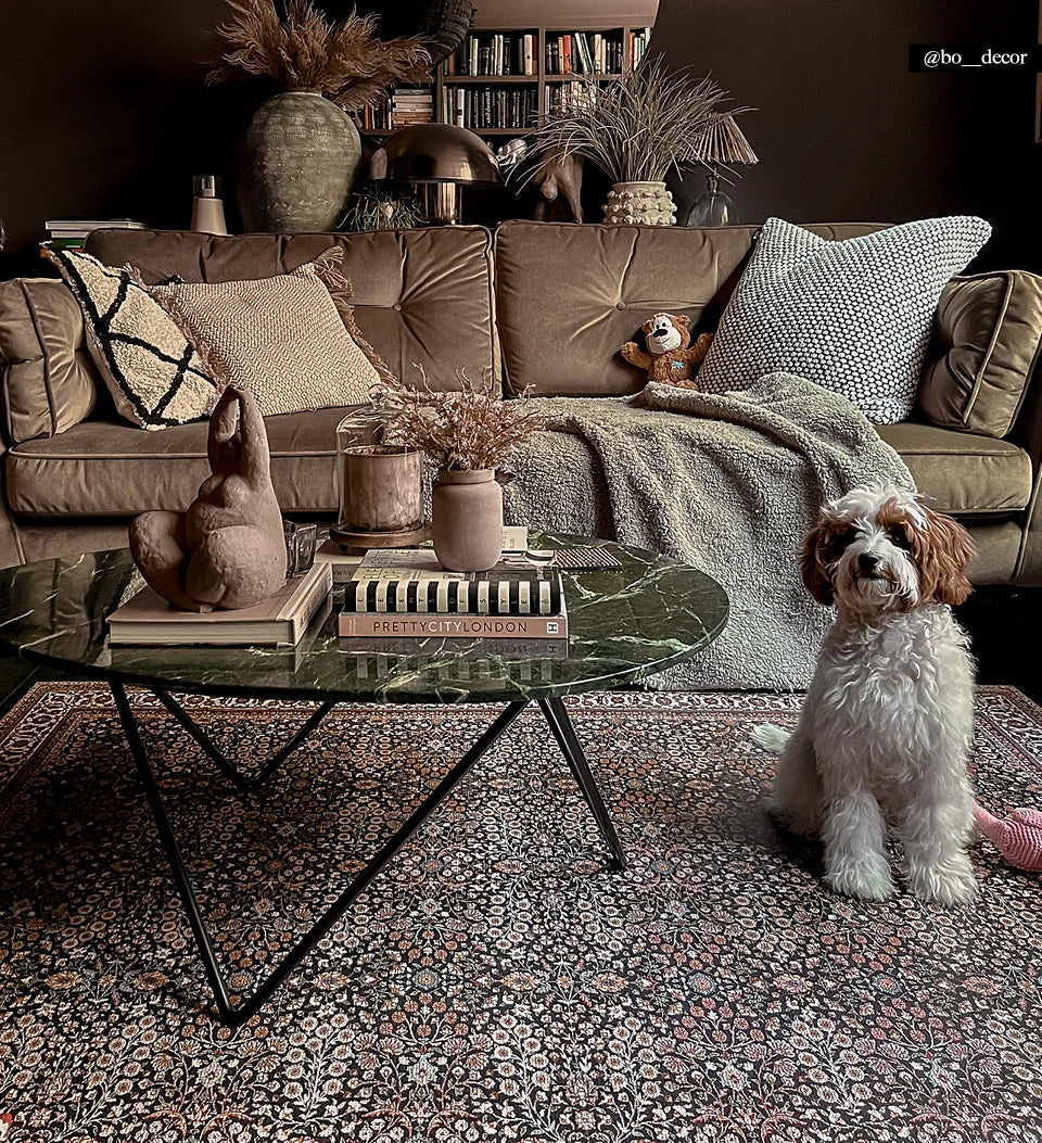 BEIJA FLOR Vinyl Rug- Rita Bordeaux