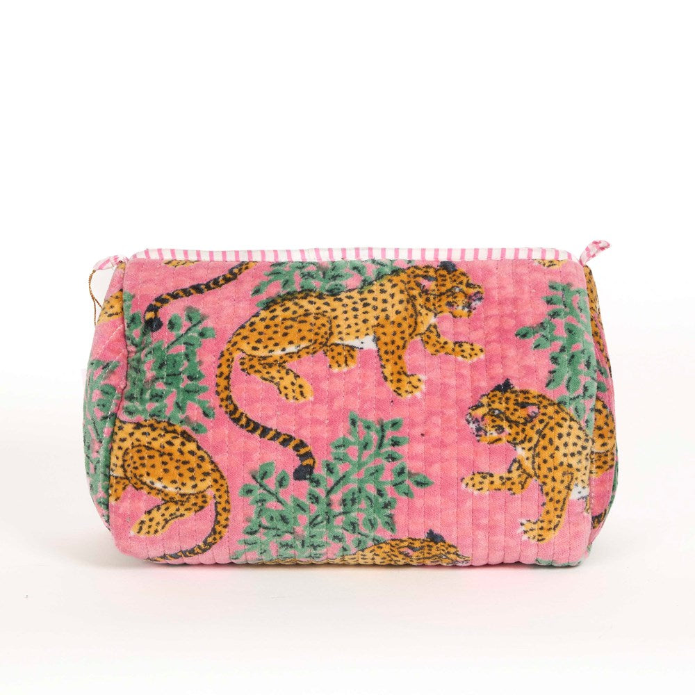 PARISIAN COOL Velvet Pouch - Set of 3- Rose Tiger