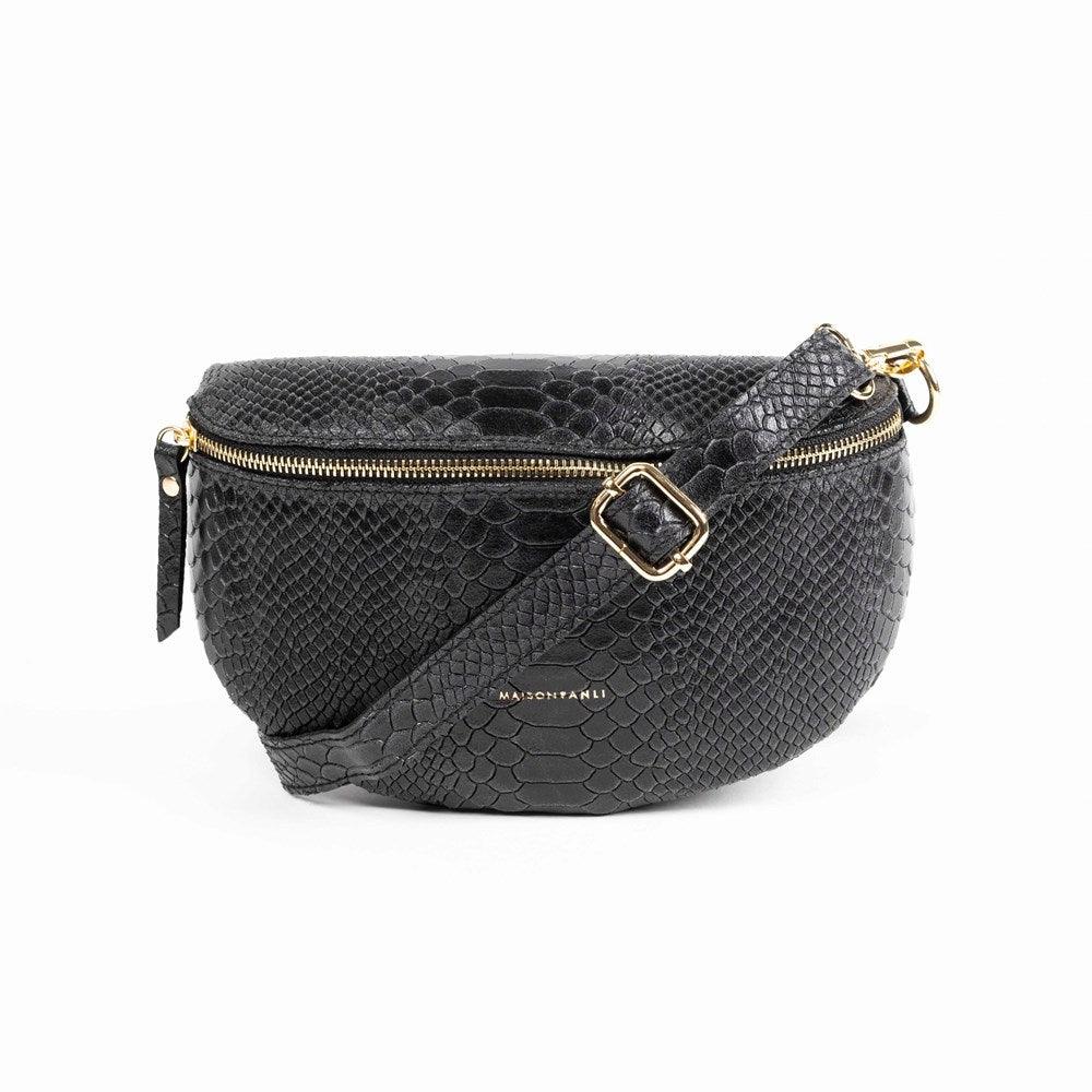 MAISON FANLI - SNAKE Bum Bag Black