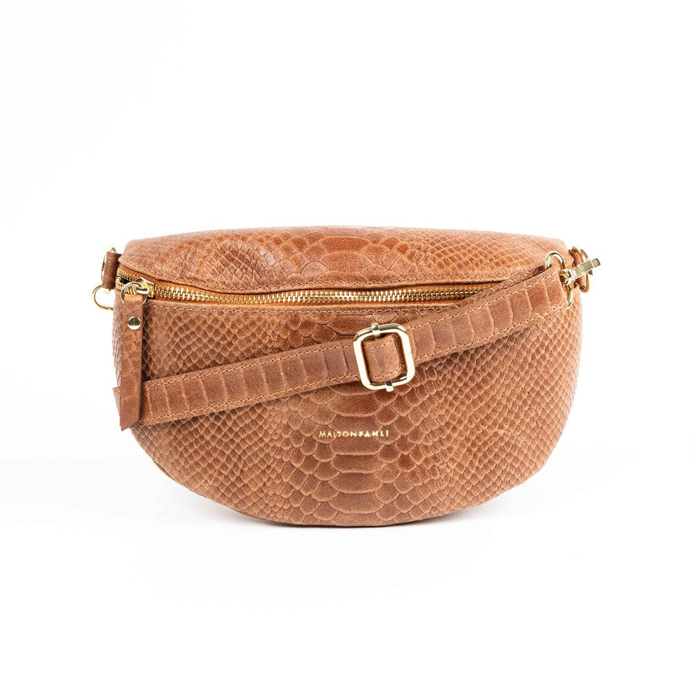 MAISON FANLI - SNAKE Bum Bag Camel