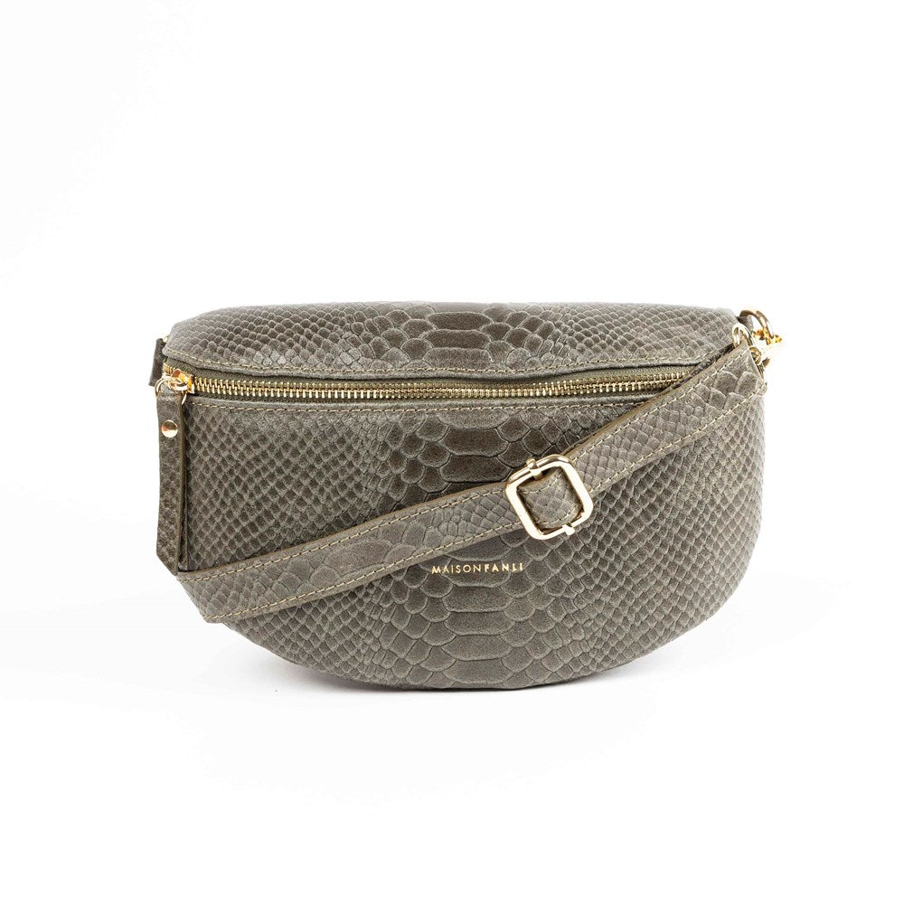 MAISON FANLI - SNAKE Bum Bag Khaki