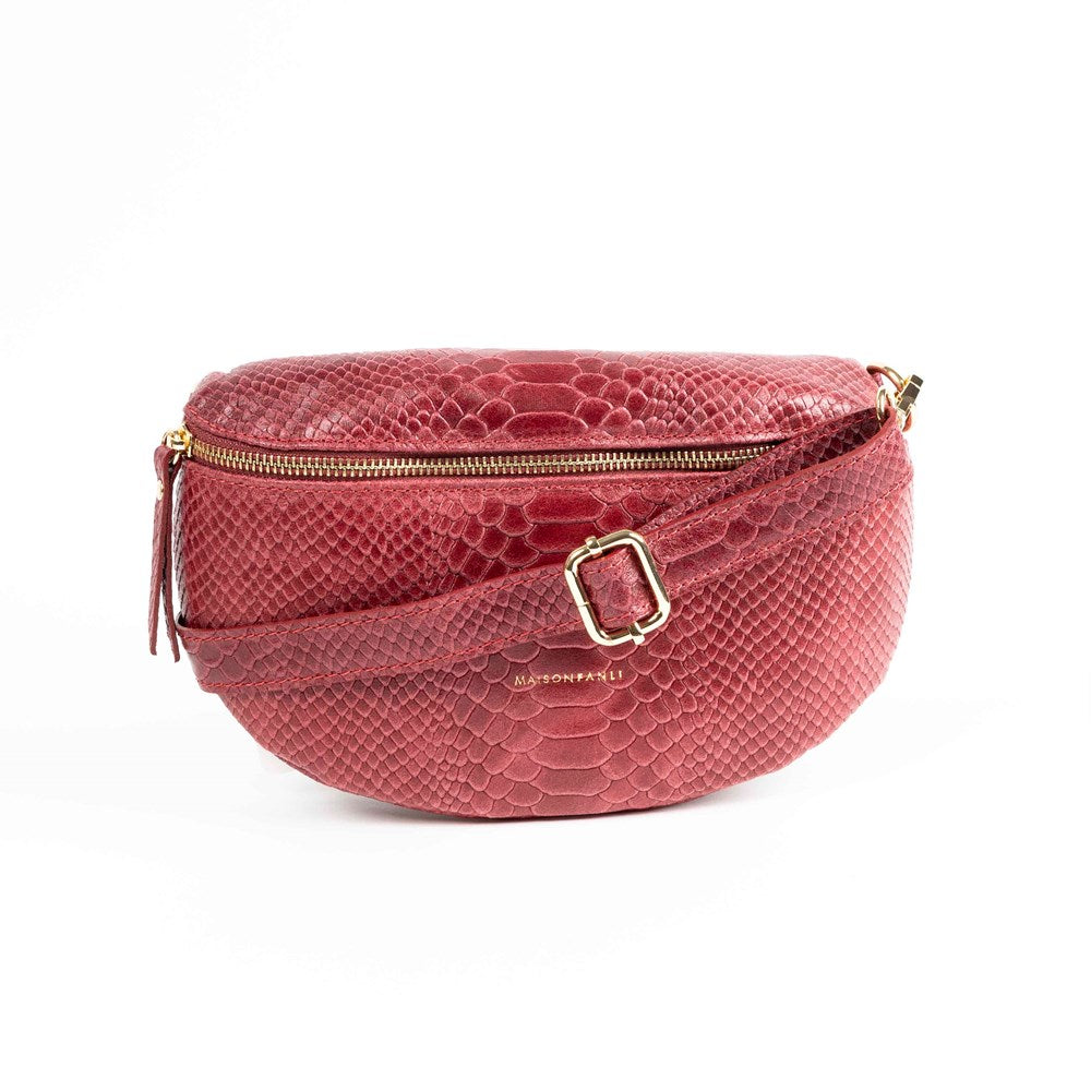 MAISON FANLI - SNAKE Bum Bag Rouge