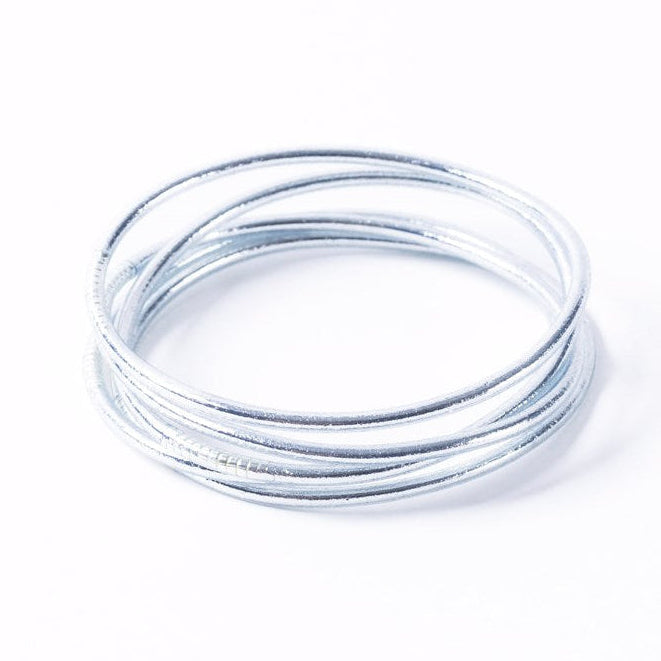 Buddhist Bangles Thin- Silver Bracelet