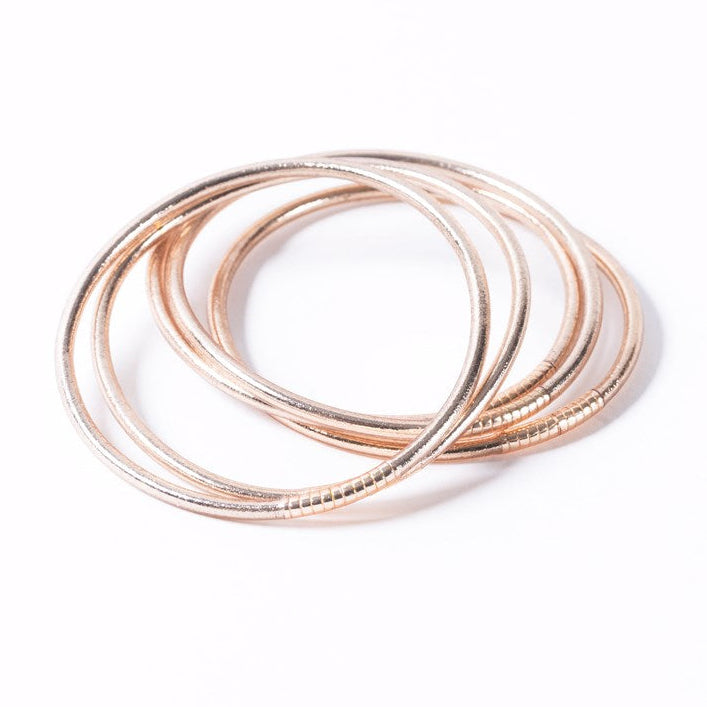 Buddhist Bangles Thin- Champagne Gold Bracelet