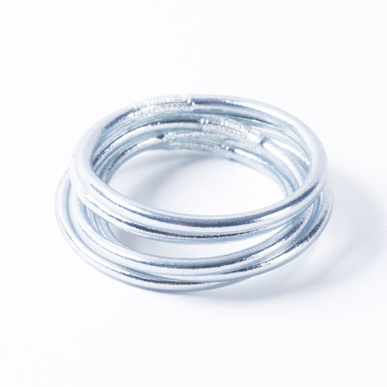 Buddhist Bangles Thick - Silver Bracelet