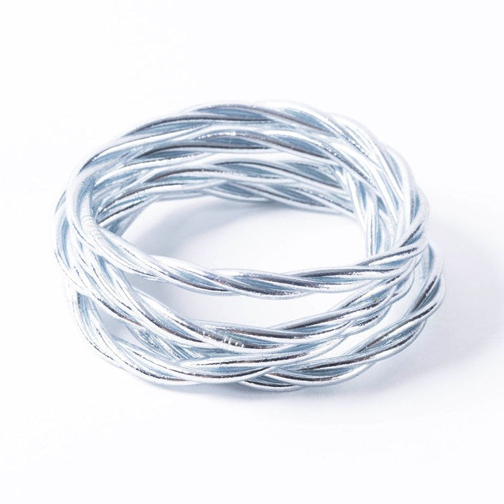 Buddhist Bangles Twist - Silver Bracelet