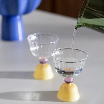 KLEVERING-Glass tulip caramel set of 2