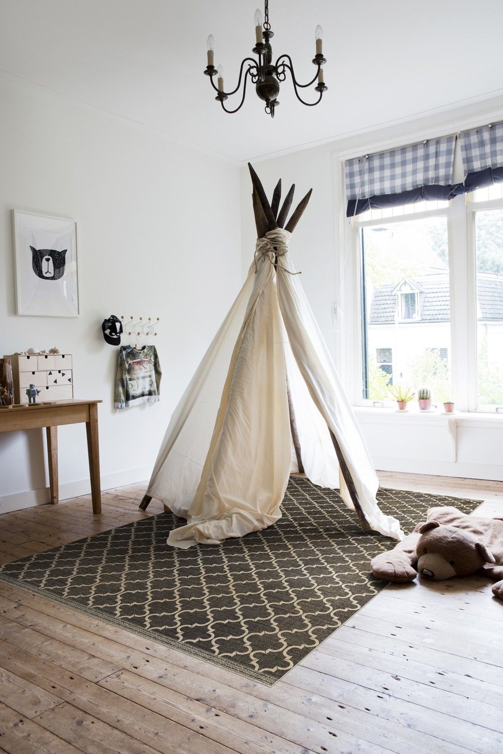 BEIJA FLOR-Suzanna Black Soft Flooring Vinyl Rug