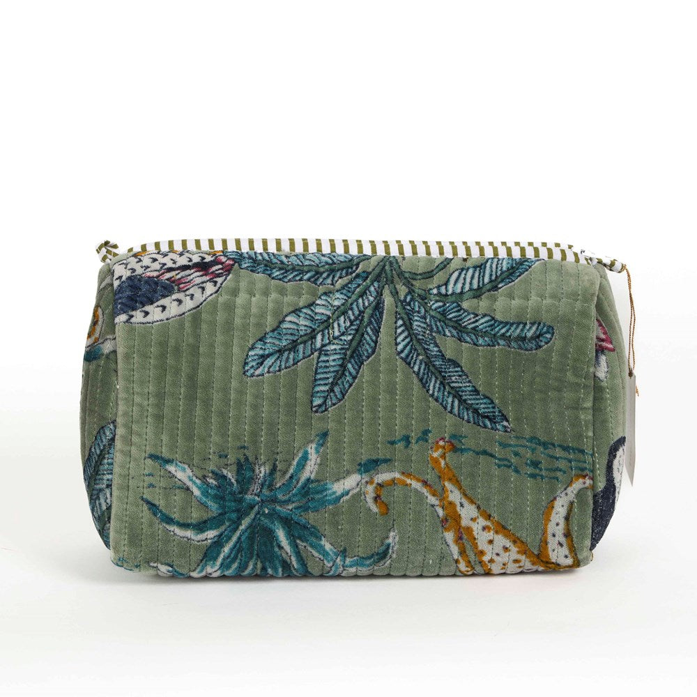 PARISIAN COOL Sage Panther Set of 3 Velvet Pouches