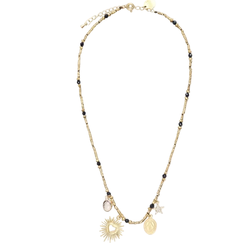 Lucky Charm Necklace - Semi-Precious Stone Choker by Belle Mais Pas Que