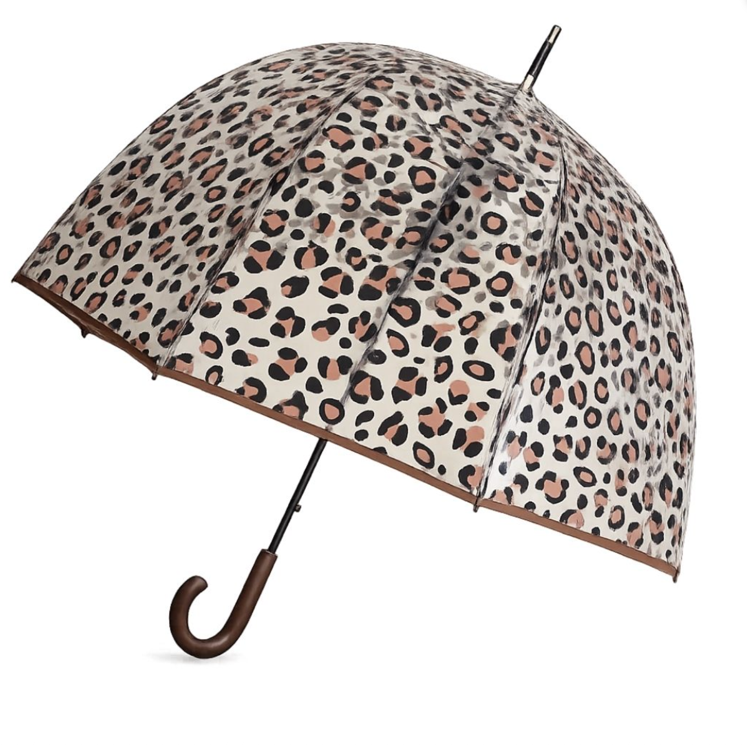 ANATOLE - Aime Dome Umbrella - Clear with Leopard print