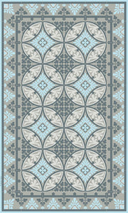 BEIJA FLOR Vinyl Rug- Barcelona Blue
