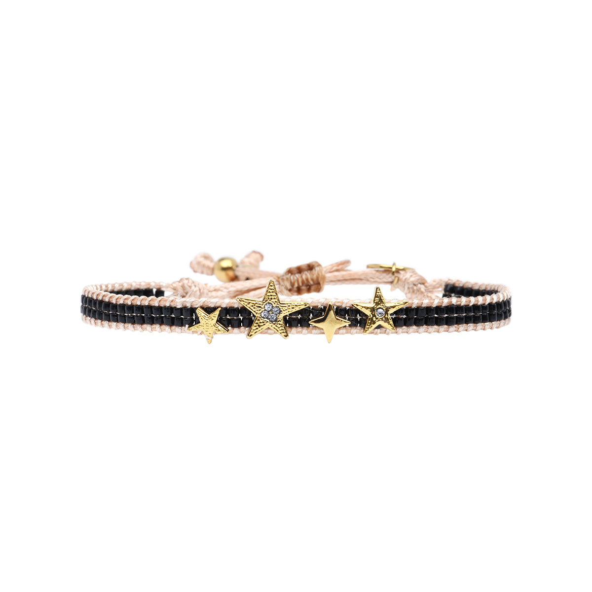Miyuki bead bracelet in black tones with stars – Belle Mais Pas Que
