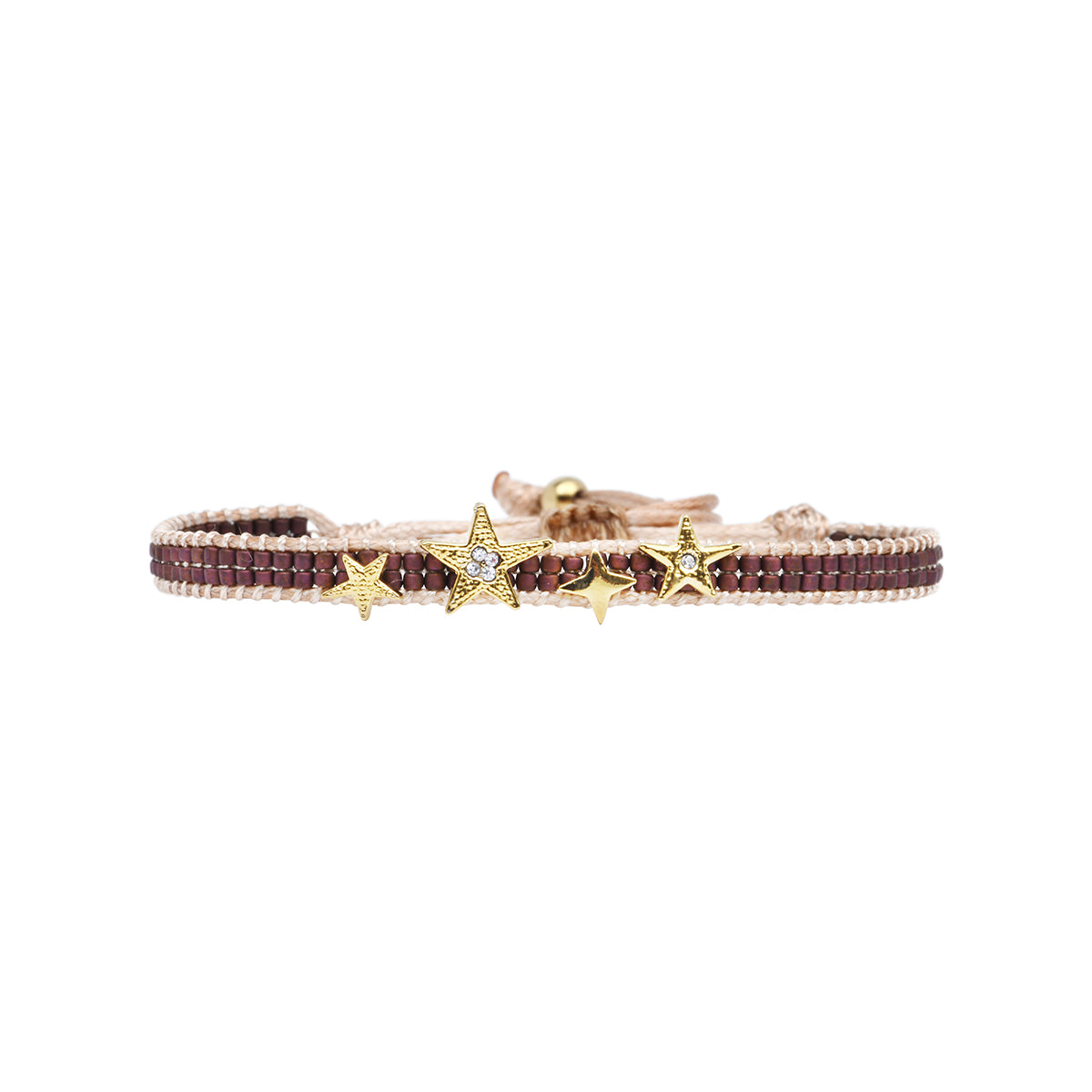 Miyuki bead bracelet in bronze tones with stars – Belle Mais Pas Que