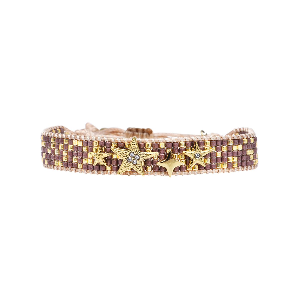 Miyuki bead bracelet in bronze tones with stars – Belle Mais Pas Que