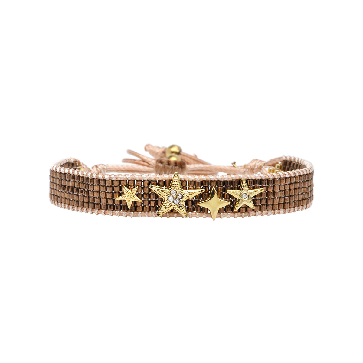 Miyuki bead bracelet in bronze tones with stars – Belle Mais Pas Que