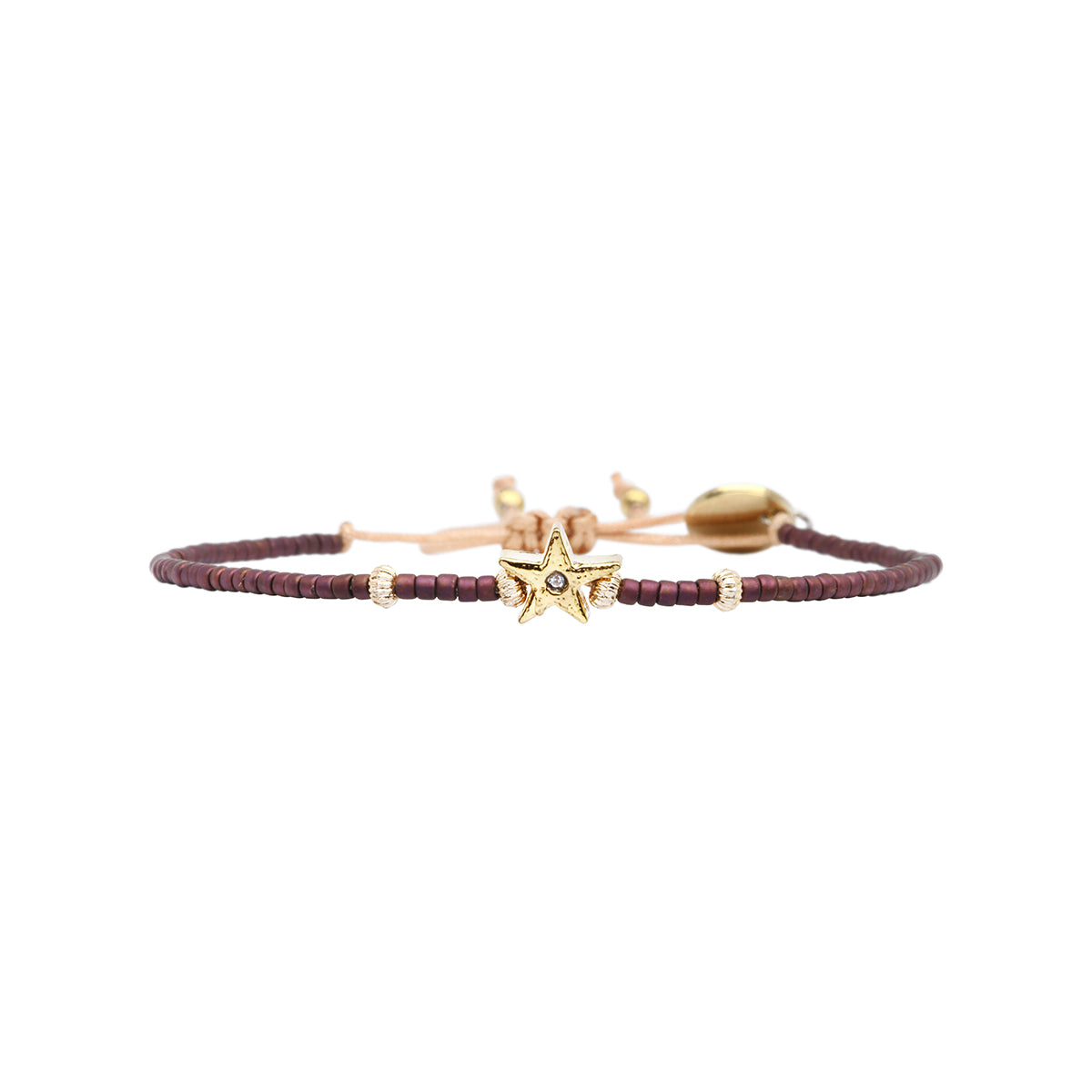 Miyuki bead bracelet in bronze tones with stars – Belle Mais Pas Que