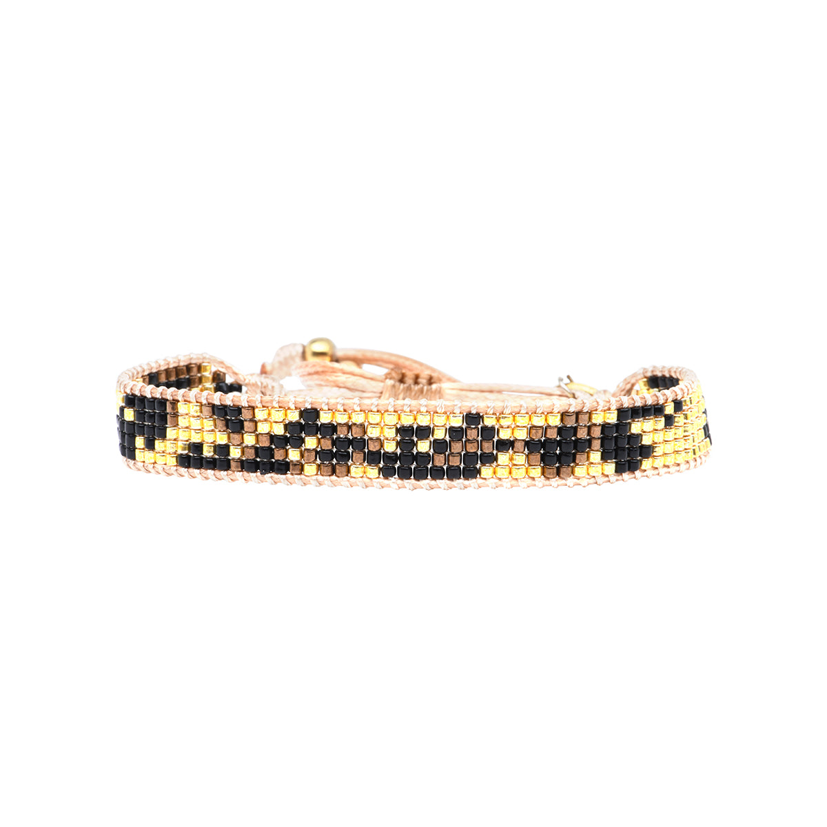 Handwoven Miyuki bead bracelet in black and brown tones – Belle Mais Pas Que