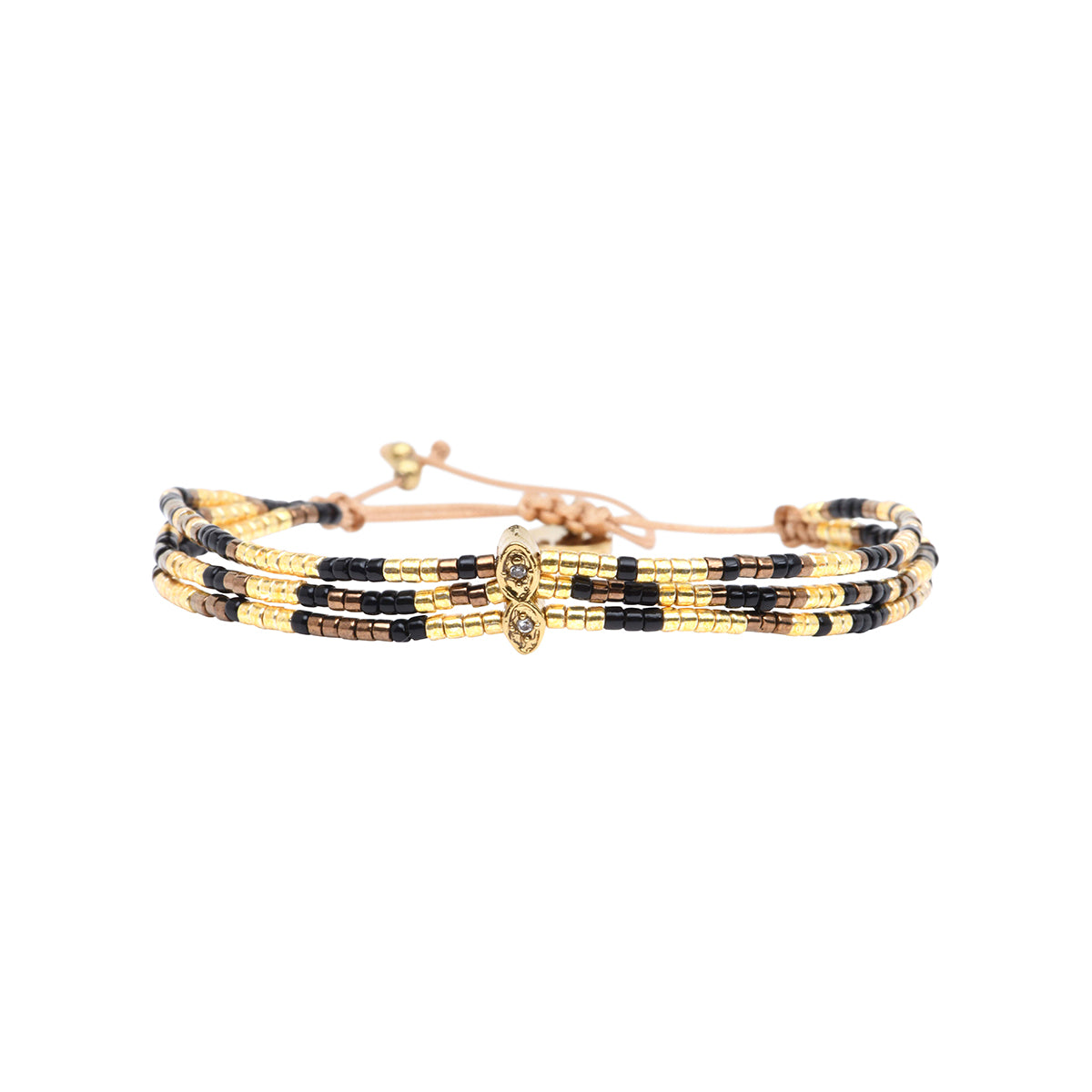 Handwoven Miyuki bead bracelet in black and brown tones – Belle Mais Pas Que