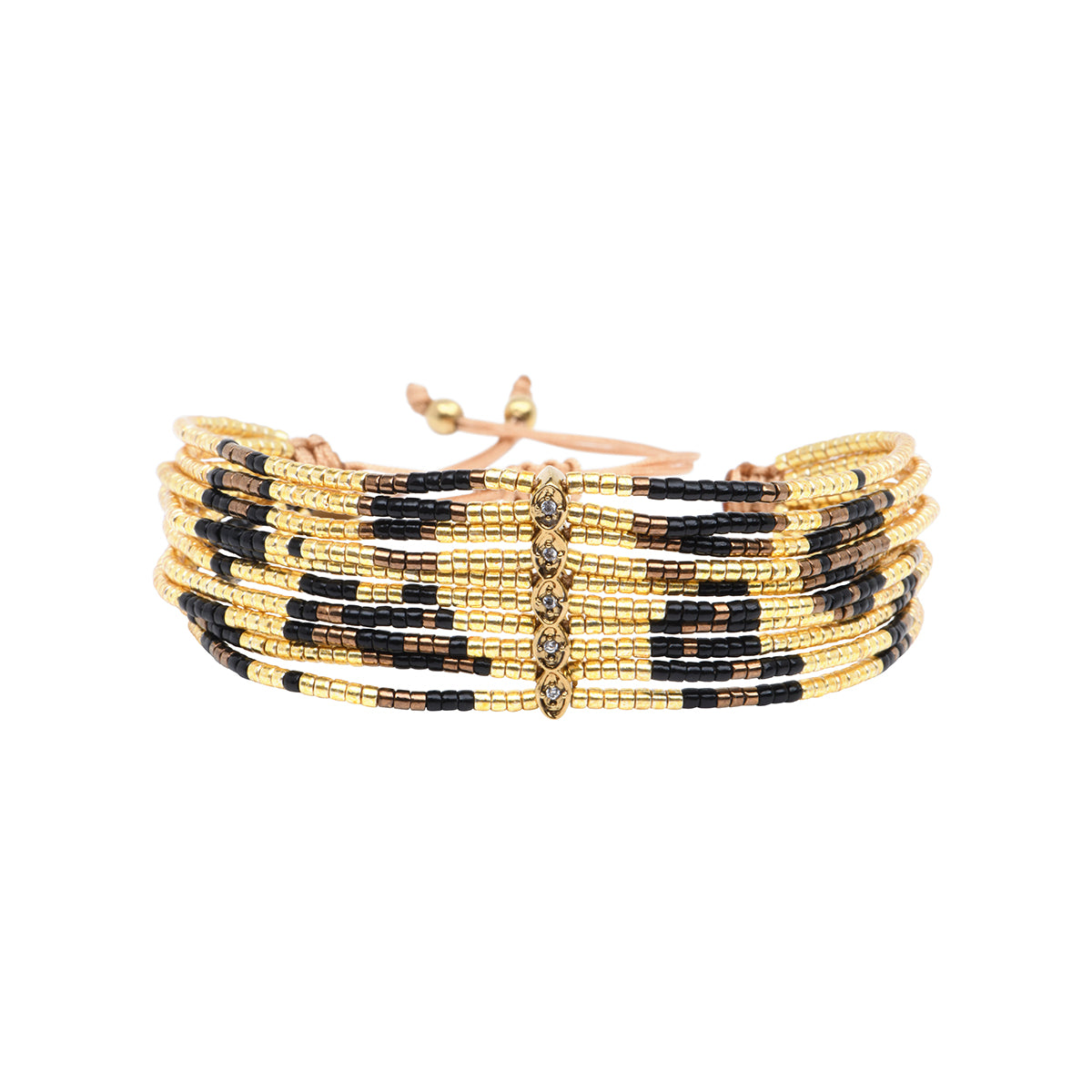 Handwoven Miyuki bead bracelet in black and brown tones – Belle Mais Pas Que