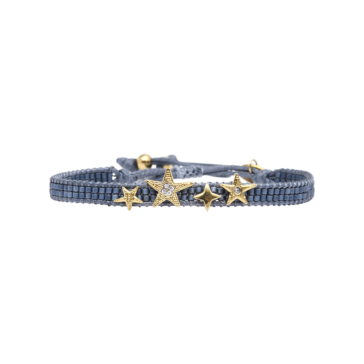 Miyuki bead bracelet in grey tones with stars – Belle Mais Pas Que