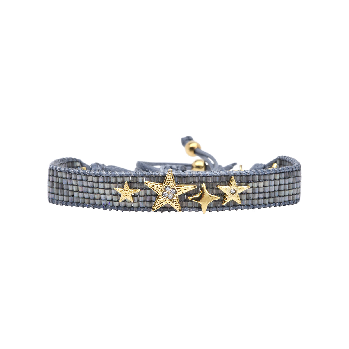 Miyuki bead bracelet in grey tones with stars – Belle Mais Pas Que