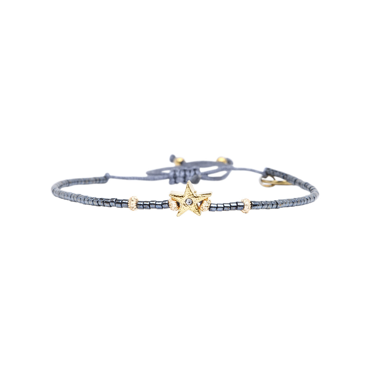 Miyuki bead bracelet in grey tones with stars – Belle Mais Pas Que