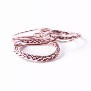 Buddhist Bracelet Rose Gold - Set of 4