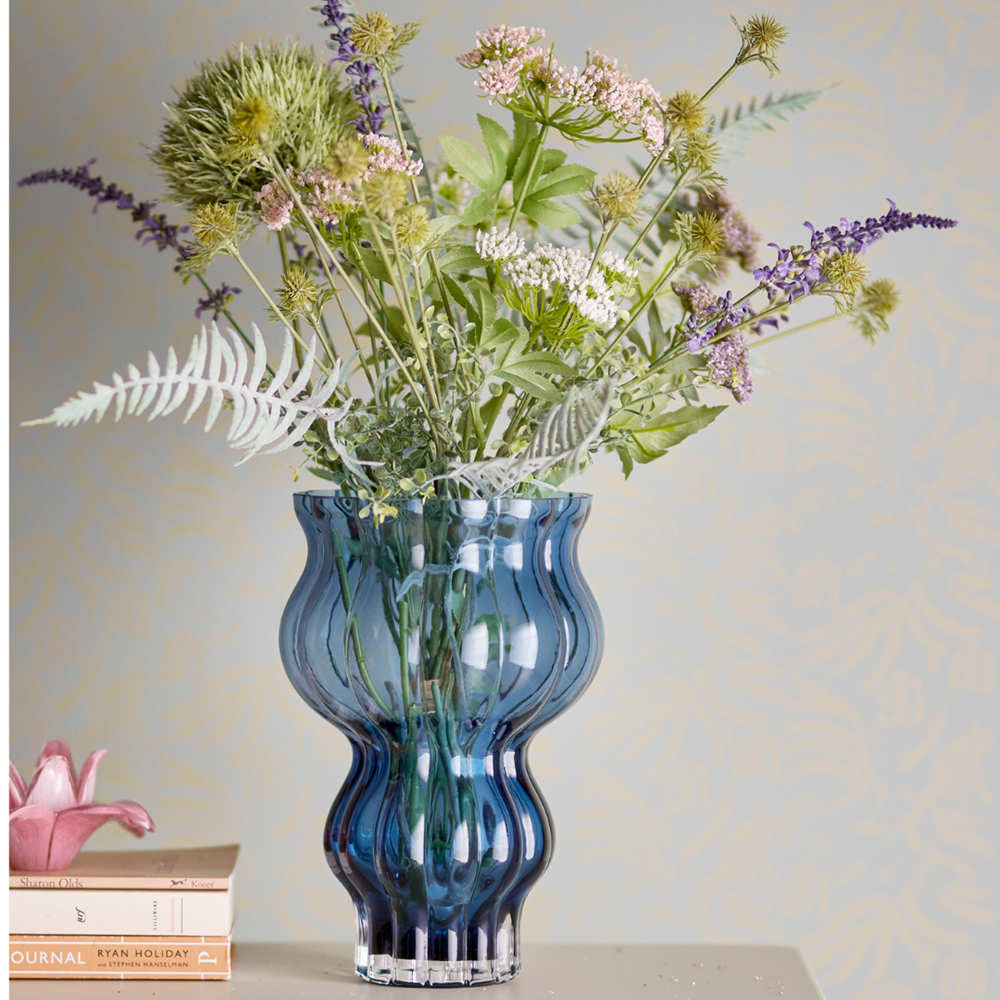 Eviaya Throw, Blue, Recycled Cotton