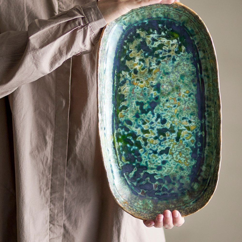 Milani Serving Plate, Green, Stoneware