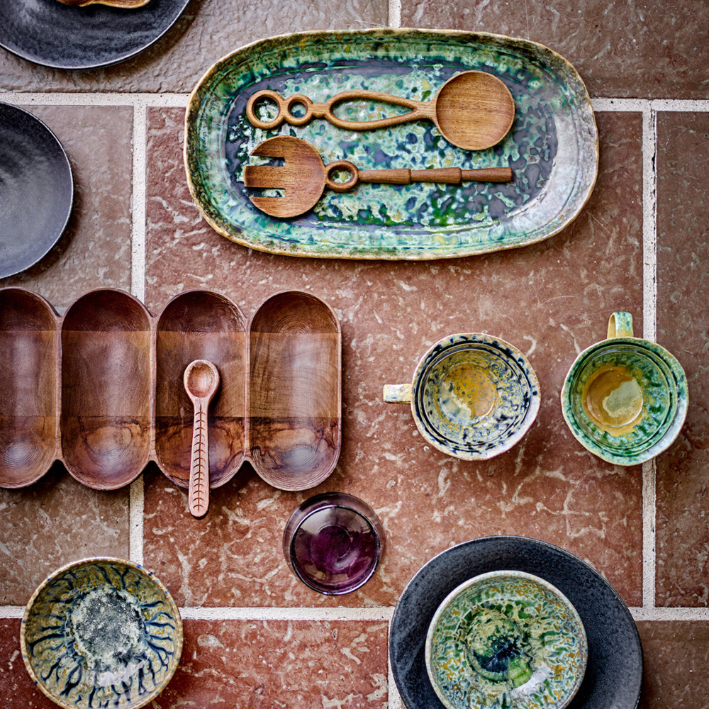 Milani Serving Plate, Green, Stoneware