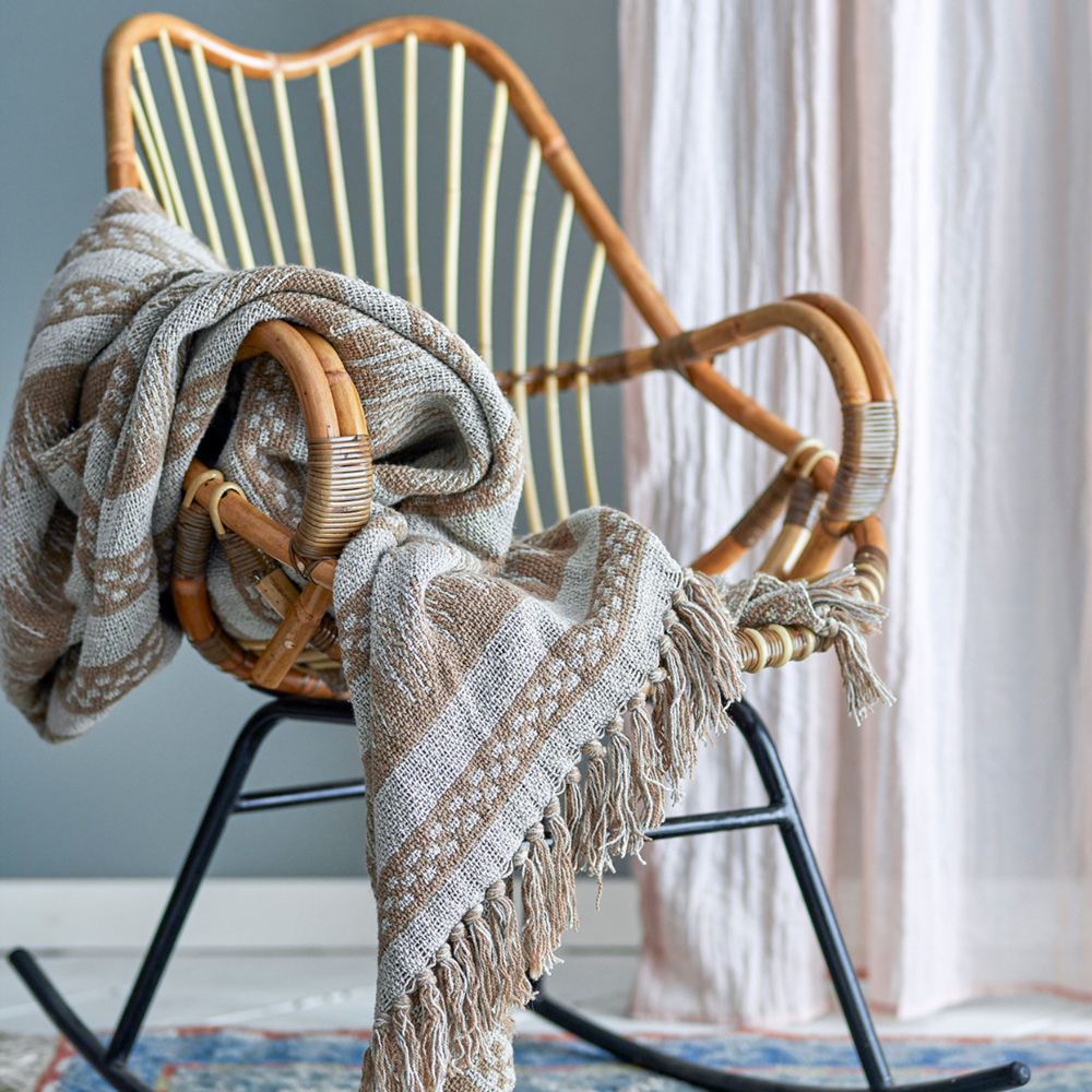 Marmi Throw, Brown, Recycled Cotton