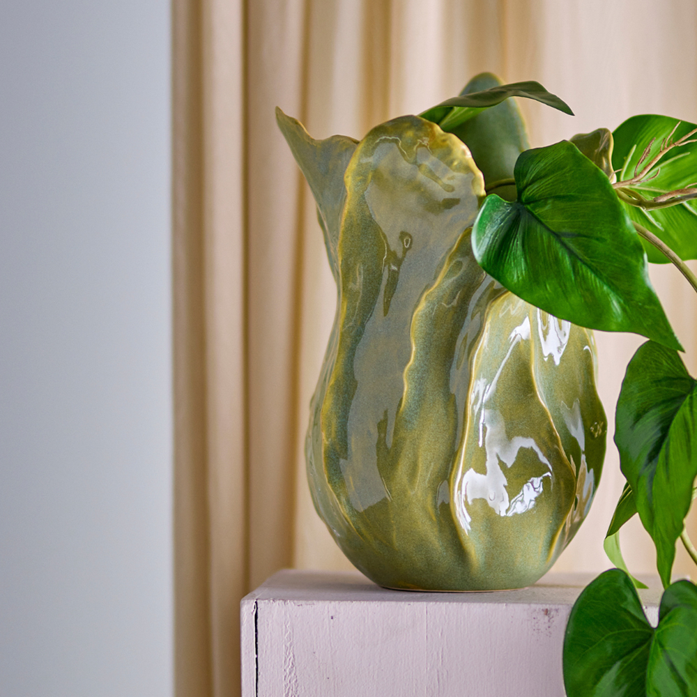 Bastien Vase, Green, Stoneware