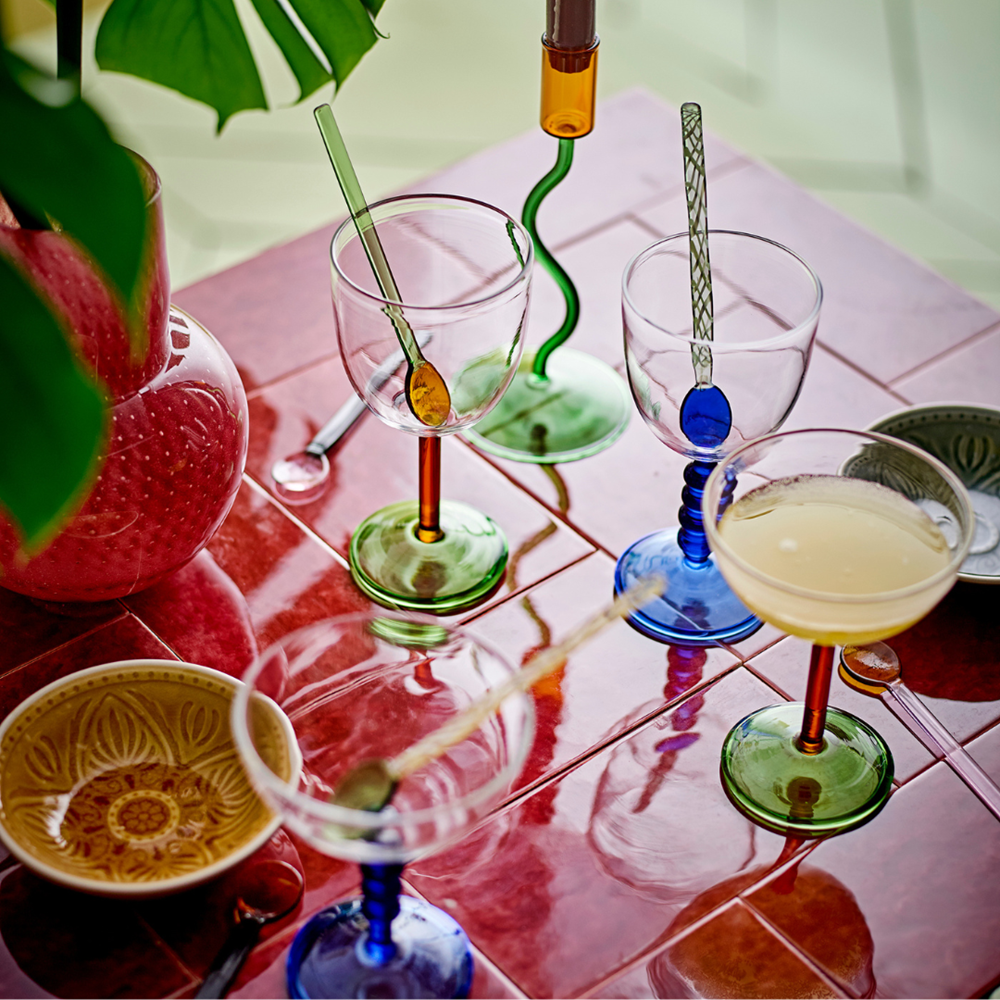 BLOOMINGVILLE-Noemi Cocktail Glass, Blue, Glass
