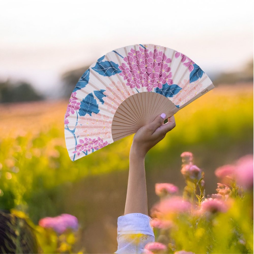 Hand Fan - Hydrangea
