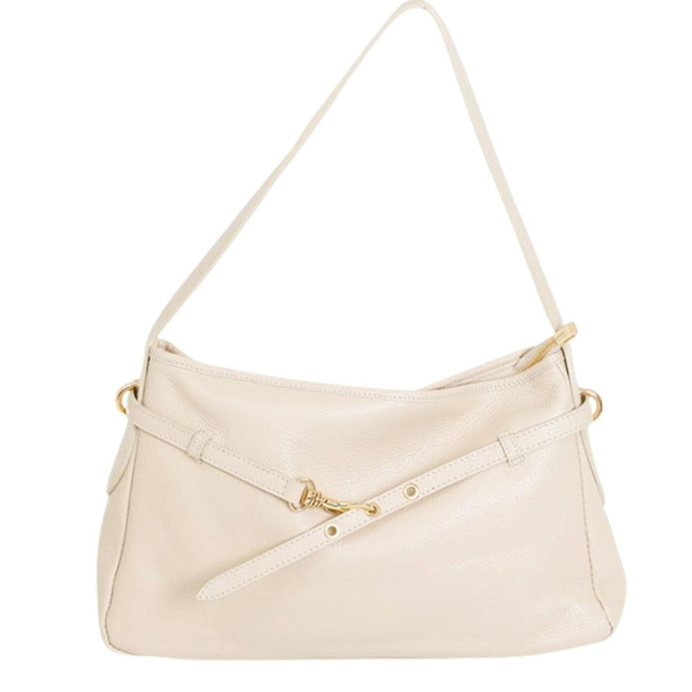 MAISON FANLI Victor leather shoulder bag in cream
