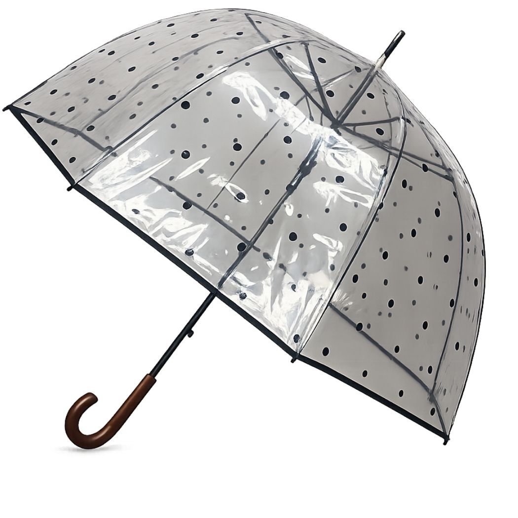 ANATOLE - Anny Clear Dome Umbrella - Black Polka Dots