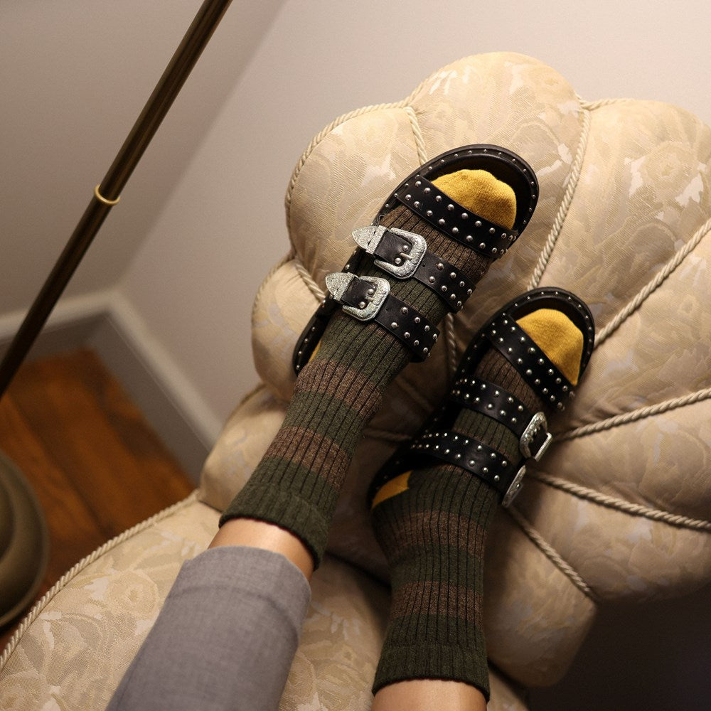 SOLD OUT KLUE Merino Wool socks with Stripes |41-46 | Khaki