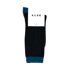 KLUE Merino Wool Socks in Black & Blue band