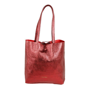 MAISON FANLI - Medium Tote Metallic BORDEAUX