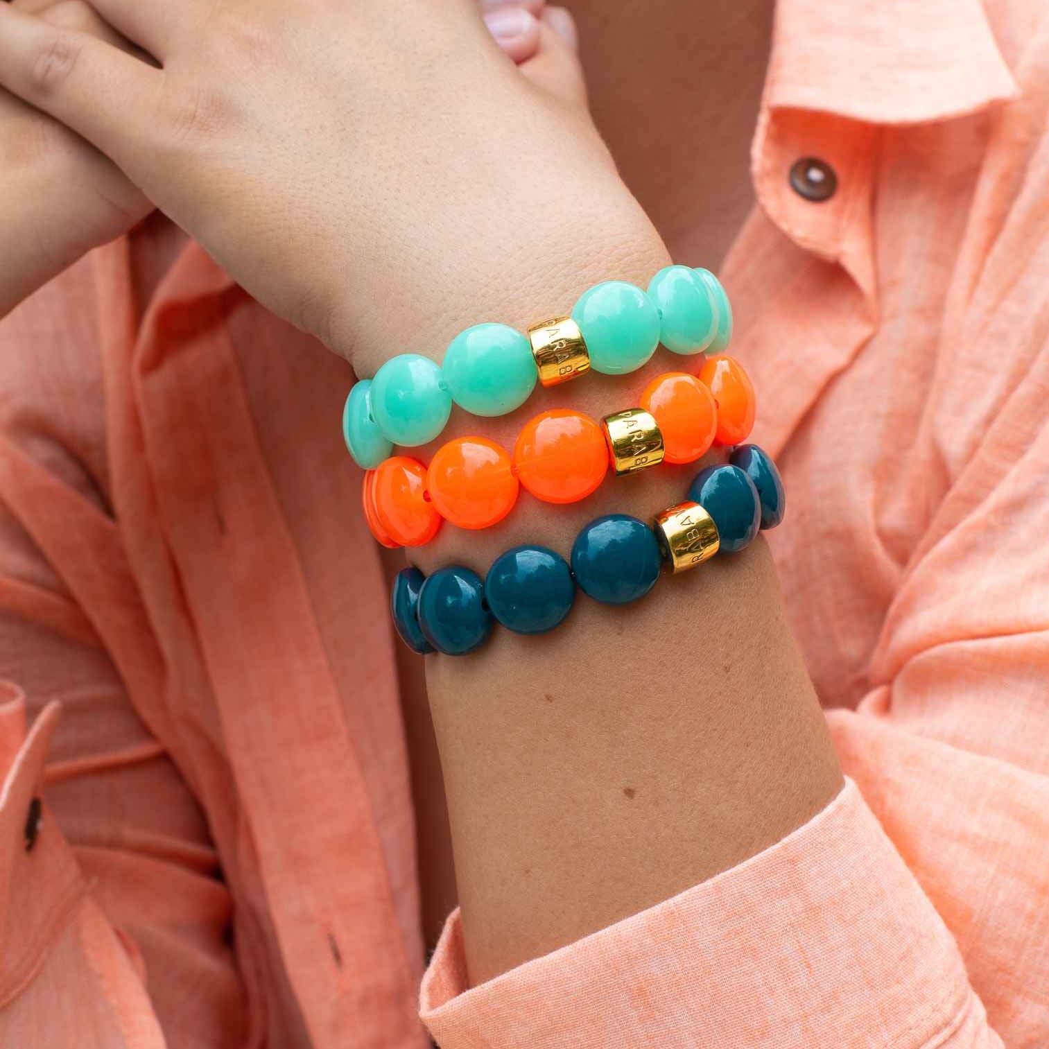 PARABAYA Teal Bombom Resin Single Bracelet