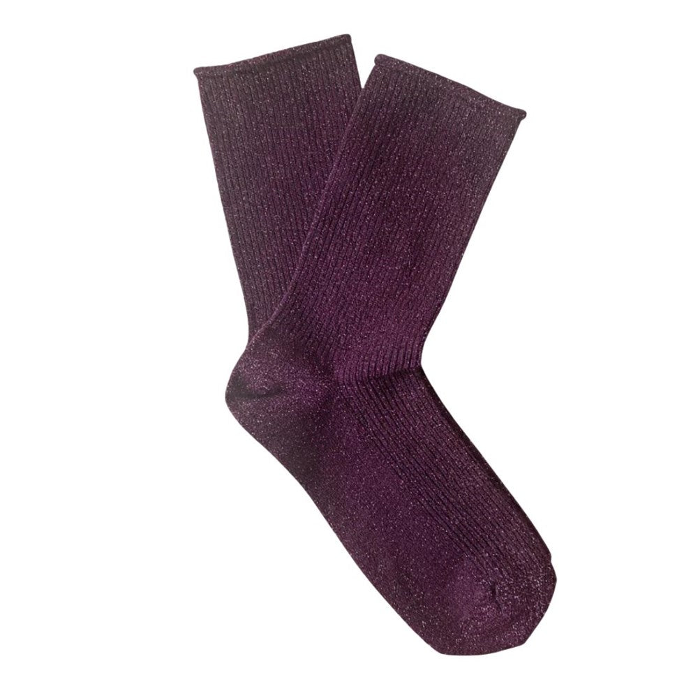 KLUE Glitter Lurex socks in Burgundy