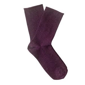 KLUE Glitter Lurex socks in Burgundy