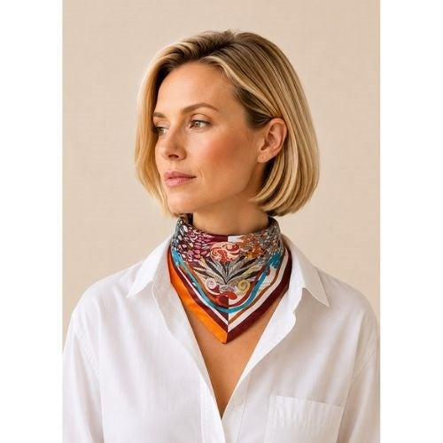 MAISON FANLI Silk Scarf 50x50cm  - Astro Capricorn