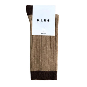 KLUE Merino Wool Socks in Caramel & Brown band