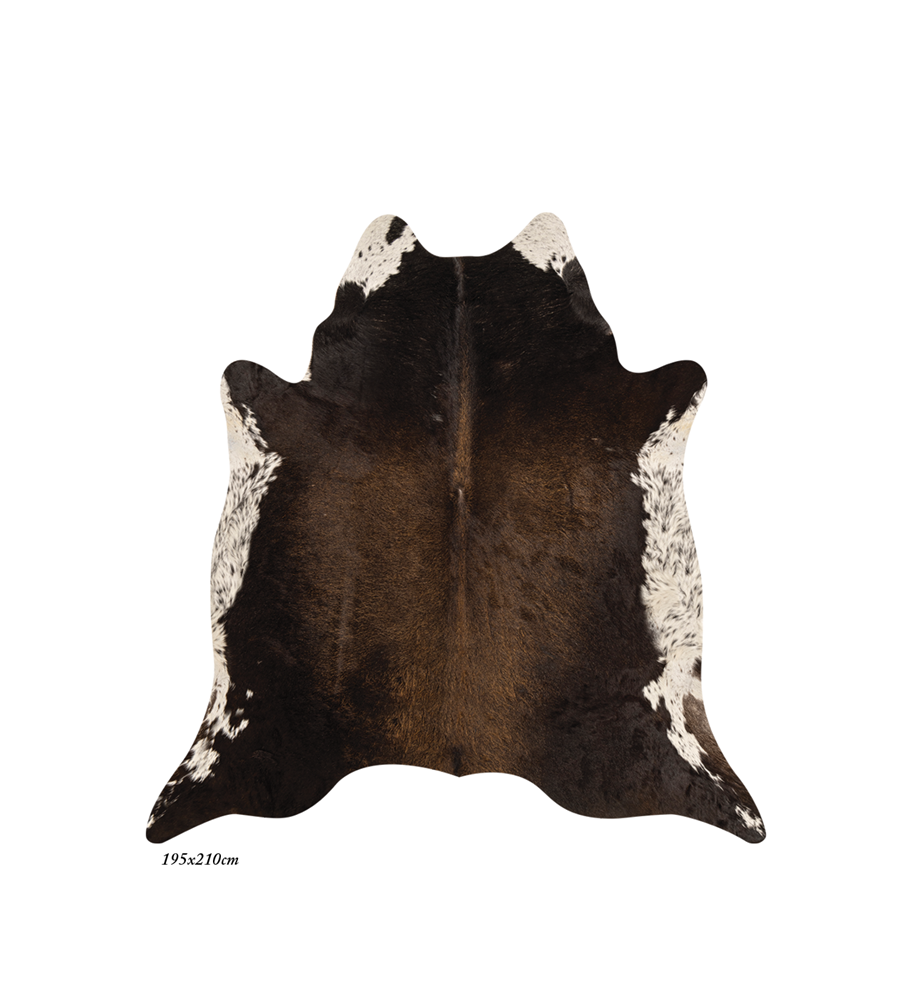 BEIJA FLOR - COW HIDE Earth Black Vinyl Rug