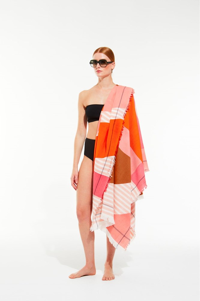 301-ORANGE VISION XXL BEACH TOWEL- S24