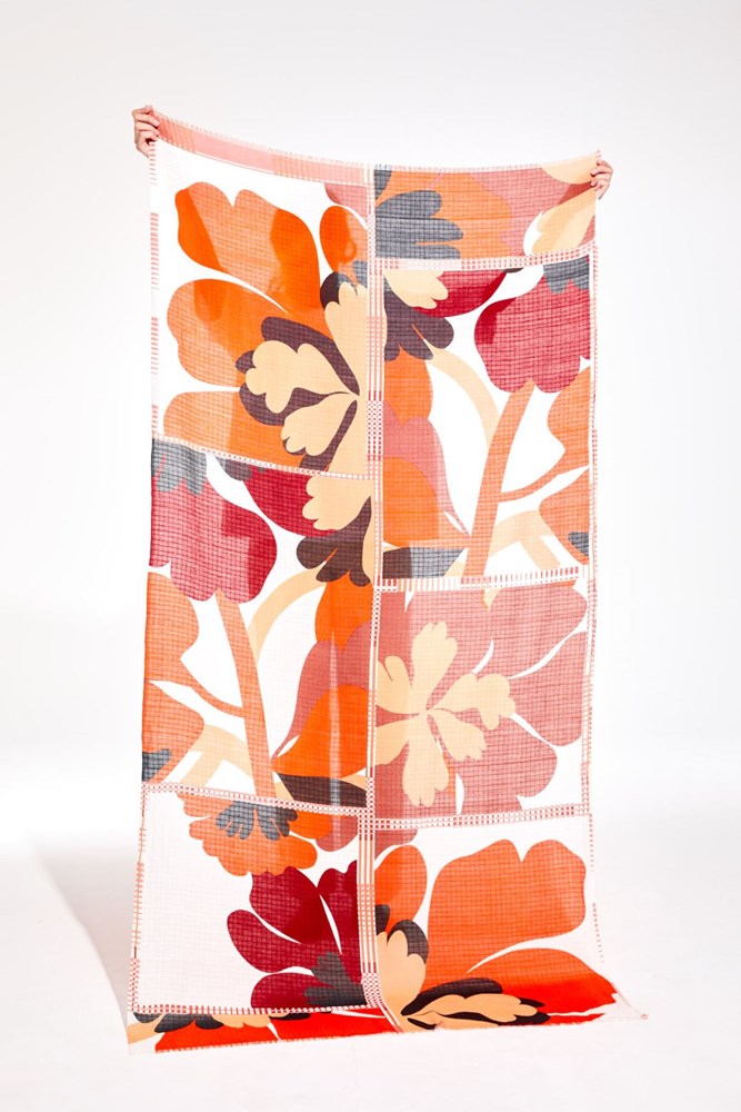 F - Scarf Bloom Vermillon/S25
