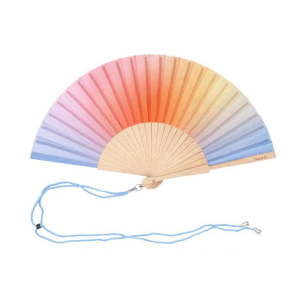 Hand Fan w/Gift Box"Gradient Blue"