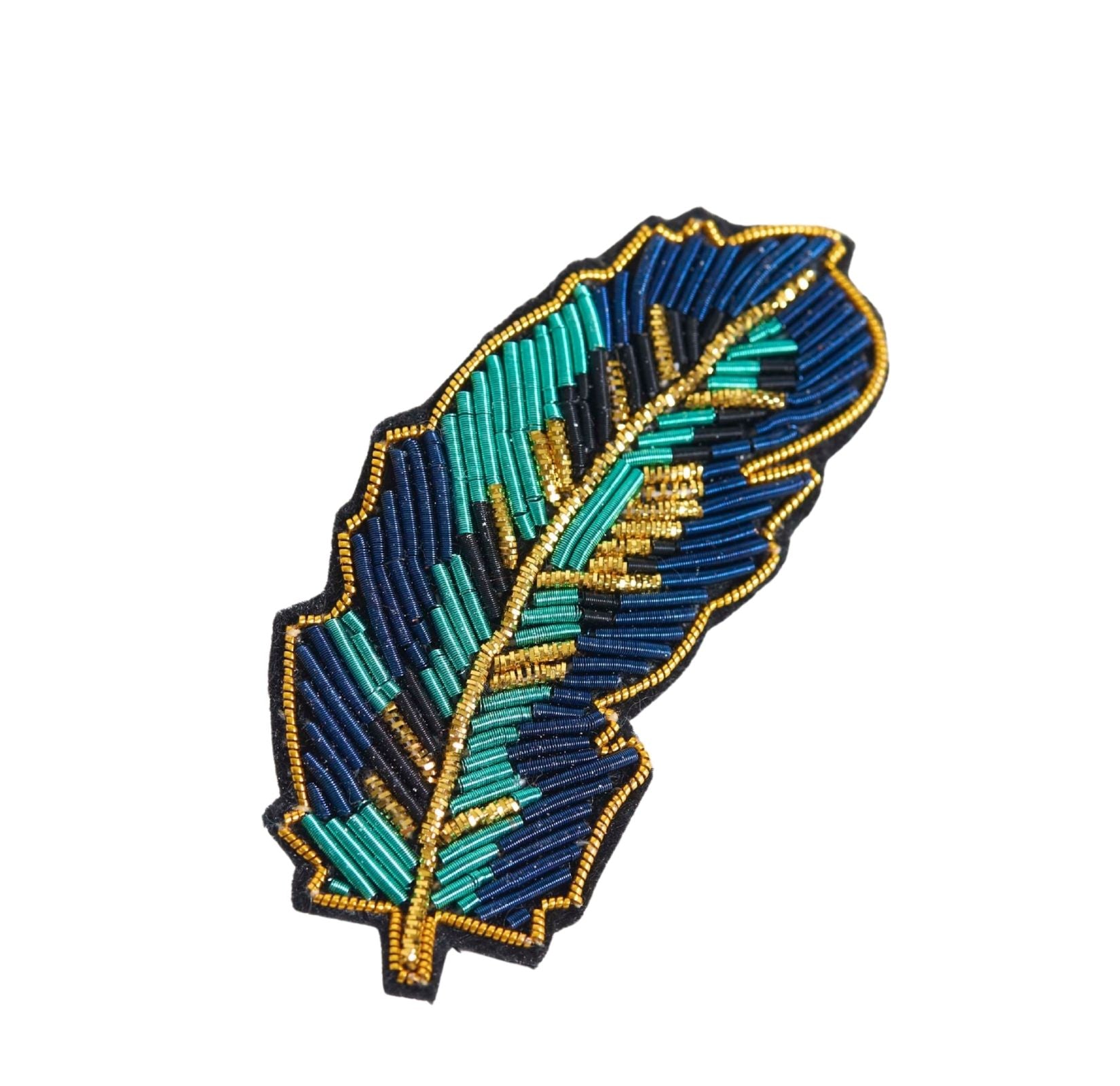 Brooch - Blue Green Feather